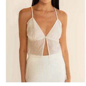 OAK + FORT Sheer Linen Top